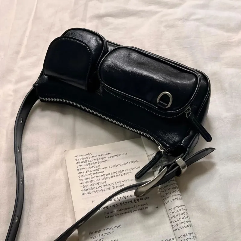 JIAERDI Retro Coffee Shoulder Bags Wallet Women Vintage Leather Pocket Chic Casual Handbag Female High Street Crossbody Bags New