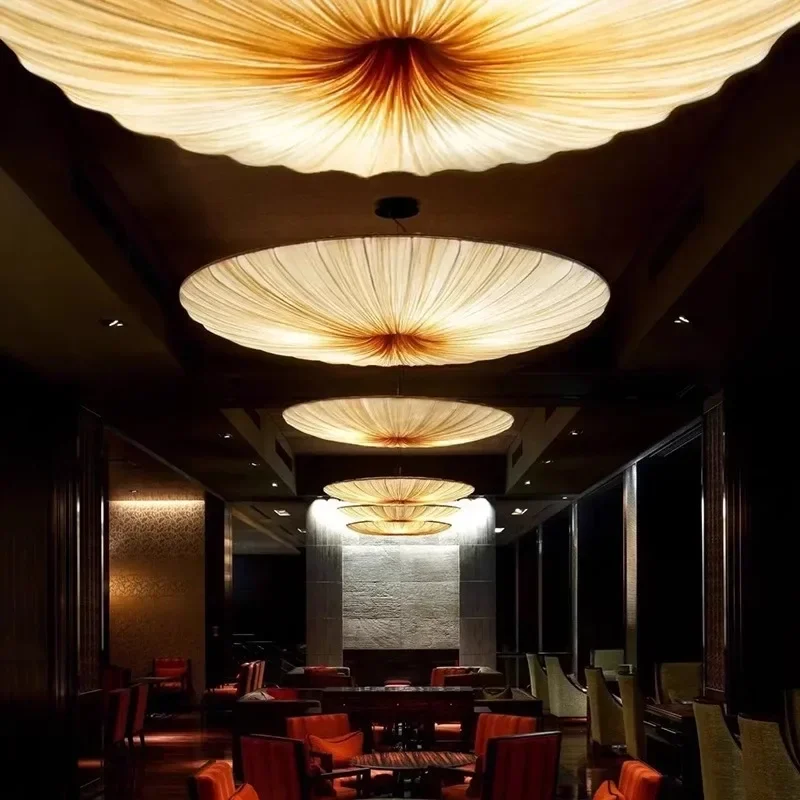 Japanese Wabi Sabi Cloth Pendant Light Bar Living Room B&B Bedroom Nordic Ceiling Chandelier Lighting Decor Lustre Hanging Lamps