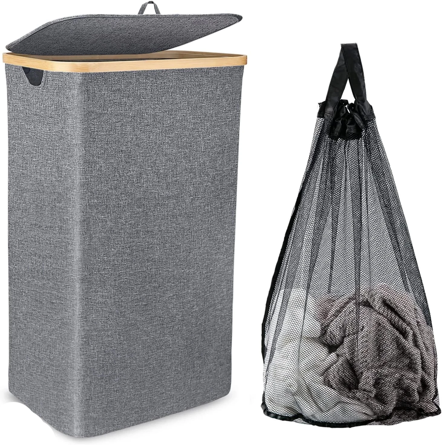 Laundry Basket with Lid 100L Collapsible Large Laundry Hamper with