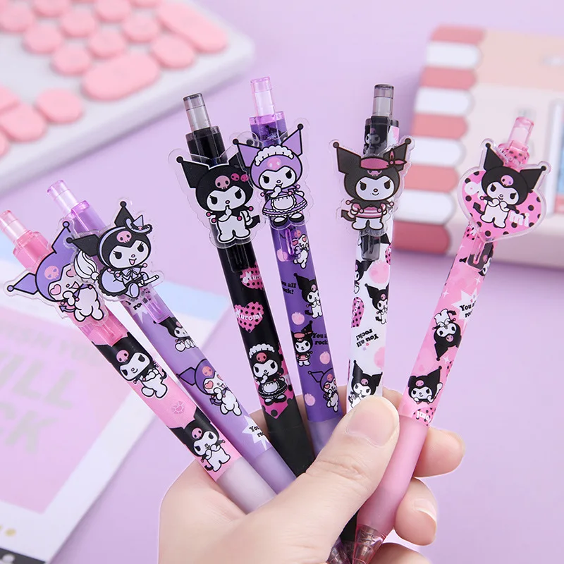 Kawaii Anime Sanrio Stationery Kitty Gel Pen Kuromi 0.5mm Press Sign