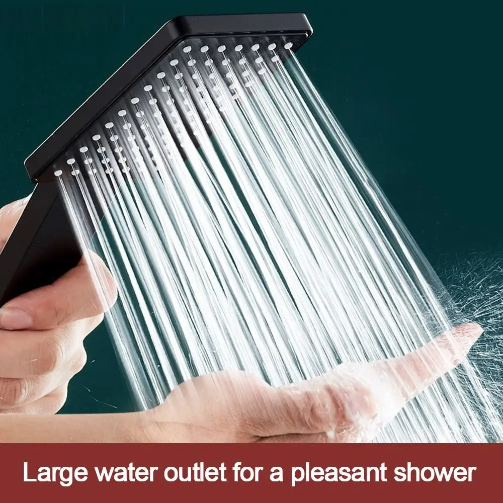 High Pressure Shower Head Square Handheld Sprinkler Silver/Black Multi-function Universal Sprayer Home Bathroom Accessories 2