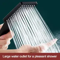 High Pressure Shower Head Square Handheld Sprinkler Silver/Black Multi-function Universal Sprayer Home Bathroom Accessories 2