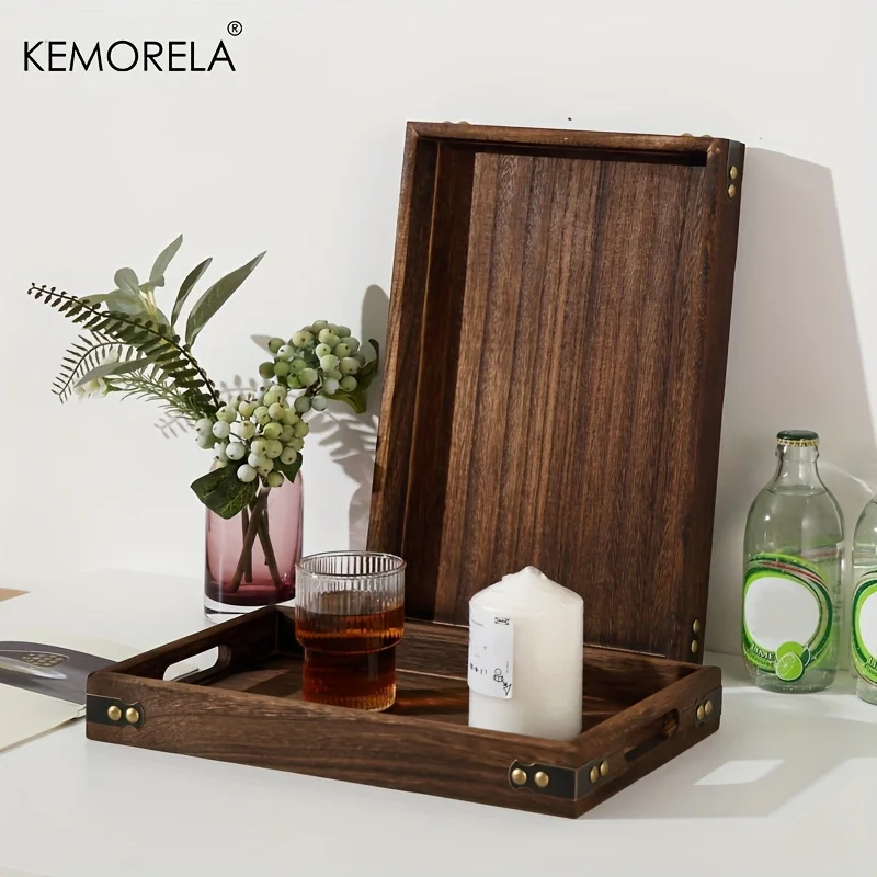 Wooden Rectangular Tea Tray Wooden Tray Hotel Dinner Suitable for Dinner Dessert Bathroom Supplies Kitchen Storage kitchen tray storage tray wooden serving tray