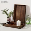 Wooden Rectangular Tea Tray Wooden Tray Wooden Hotel Dinner Tray Suitable for Dinner Dessert Bathroom Supplies Kitchen Storage 1