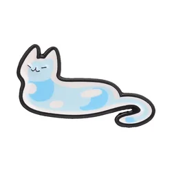 Adorable Blue Spotted Slime Cat Enamel Pin - Kawaii Cartoon Kitten Brooch (UVXZ544)