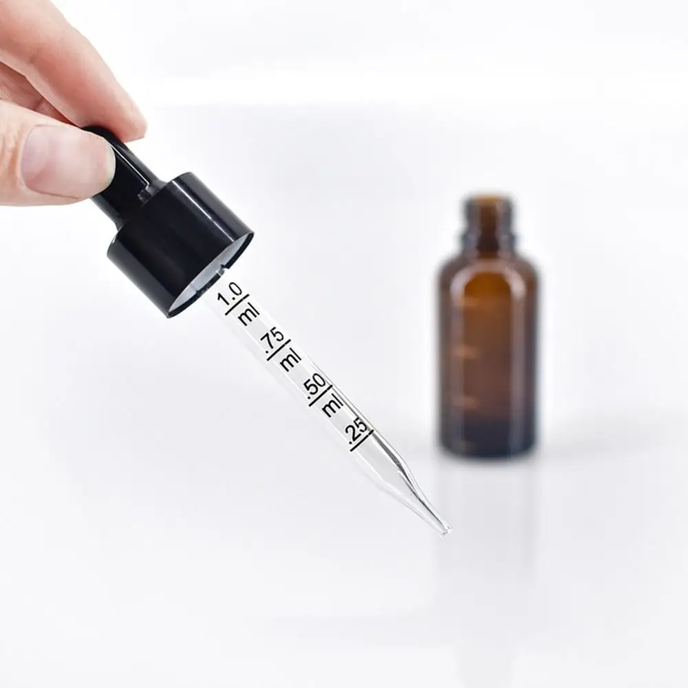 Cosmetic Containers Amber Glass Bottle Dropper Bottle with Scale Essential Oil Bottle  Bottle Liquid Pipette Bottle