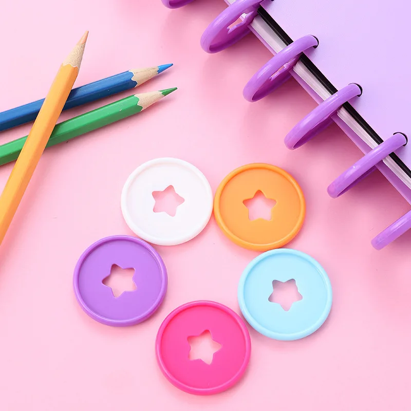 Plastic Binding Rings Notebook Accessories 35MM 12pcs Mushroom Hole Notebook Loose-leaf Discs Binding Plastic Ring Star Disc Rings Discbound Discs Notebook Binder