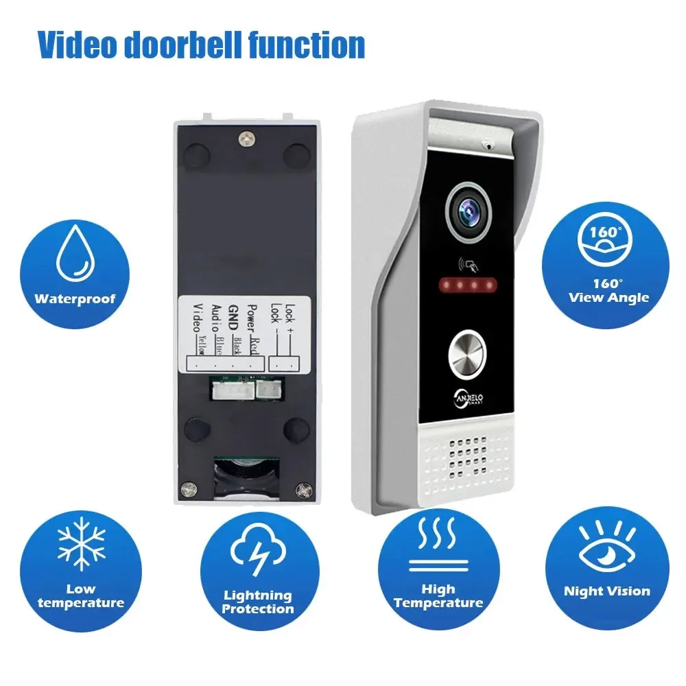 Video Doorbell Metal Doorbell Video Intercom Outdoor Unit CVBS/720P/1080P IP65 Waterproof