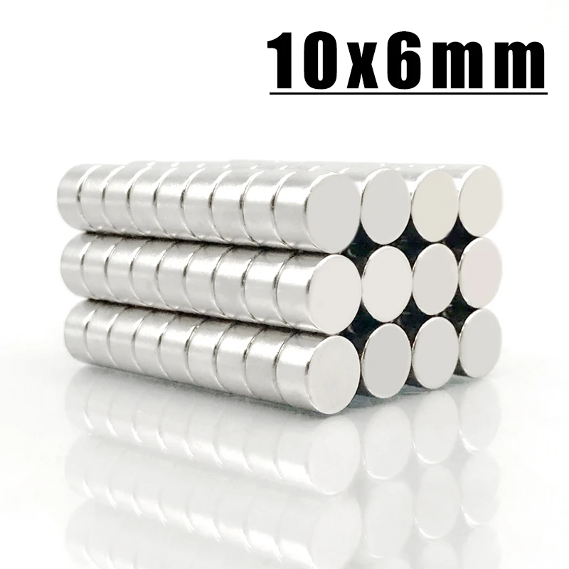10x6 Neodymium Magnet 10mm x 6mm N35 NdFeB Round Super Powerful Strong Permanent Magnetic Disc 2/5/10/20/50/10000Pcs