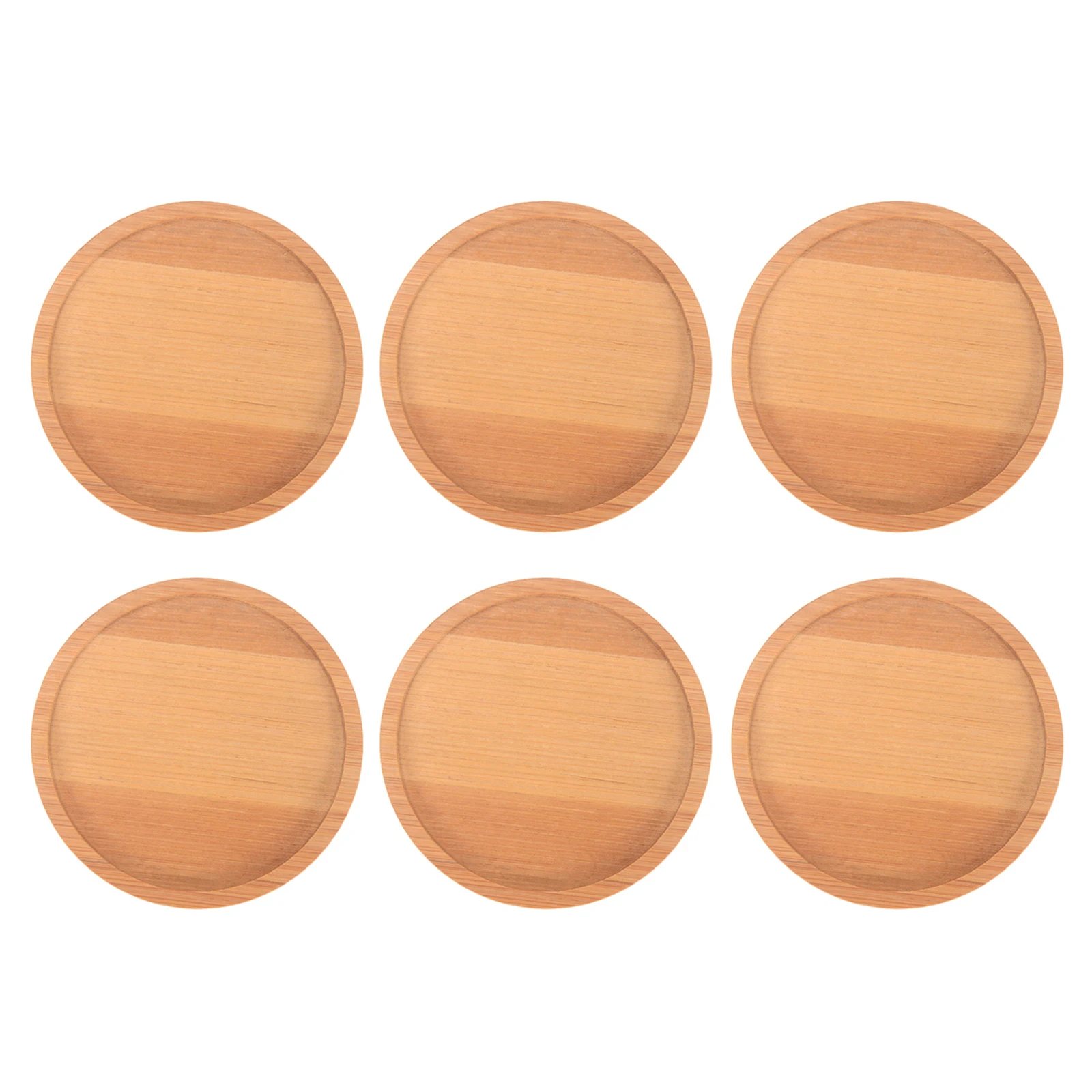 

6pcs Flower Pot Dish Bamboo Tray Base Stander Bonsai Succulent Plant Saucer Indoor Outdoor Garden Decor Lightweight Pots Trays