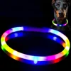 Led Luminous Dog Collar 4 Flashing Modes Multi-color Light Up Soft Silicone Glowing Light Dog Necklace for DogsCat Walking Night 3