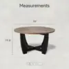 Farmhouse Coffee Table with Crisscross Base, French Country Accent Table for Family, Dinning or Living Room, Modern, Round 2