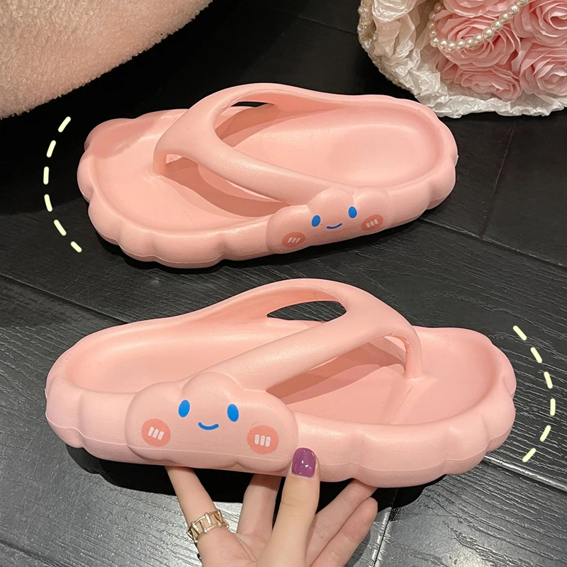 indoor slippers with arch support Rimocy Clip Toe Soft Soled Cloud Slippers Women 2022 Summer Thick Sole Platform Sandals Slides Woman Non Slip Indoor Flip Flops indoor fur slippers