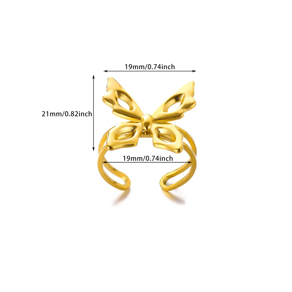 Punk Schlange Bague Muschel Anillos Schmetterling Ring Sonne Blumen ringe für Frauen Stern Anillo Edelstahl Schmuck Neujahrs geschenke – Detail 9
