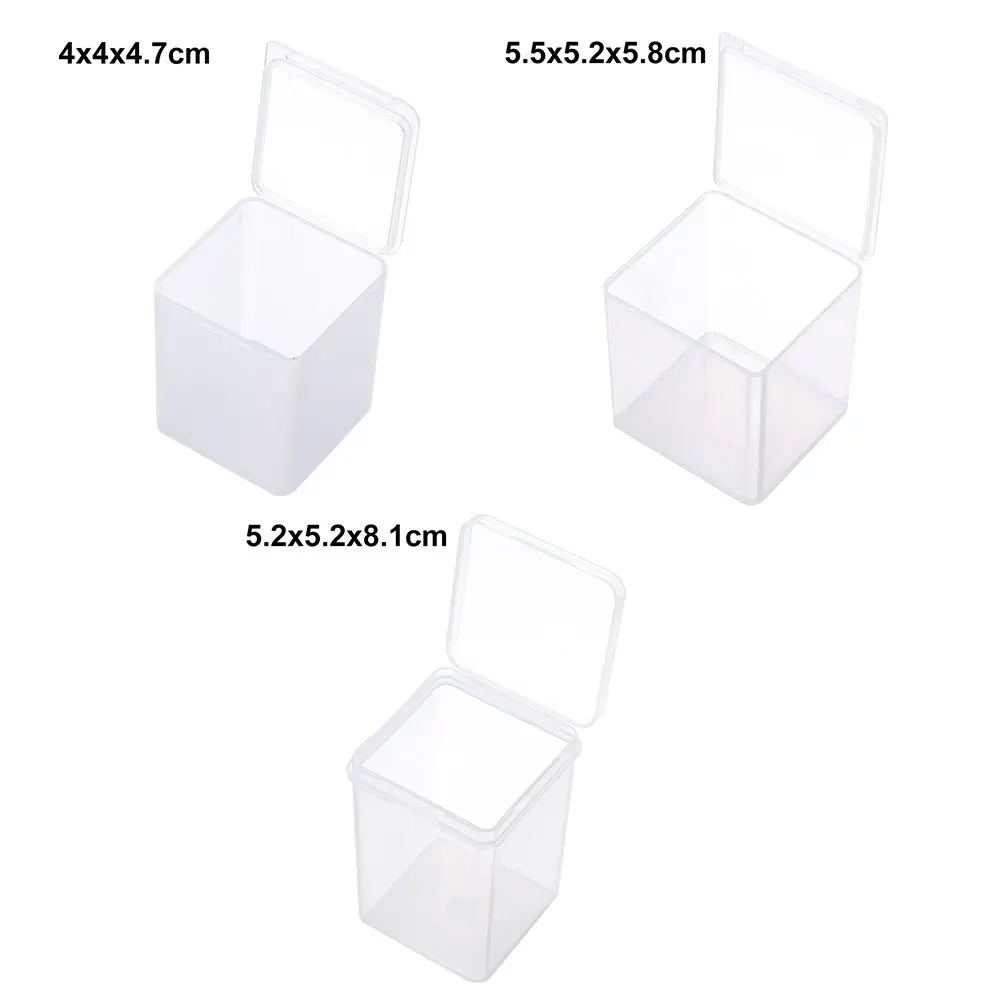 1Pcs Small Clear Plastic Beads Storage Box Small Items Crafts Hardware Storage Container Case