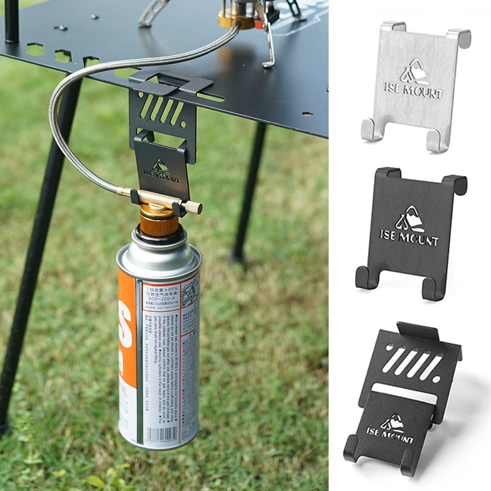 Hang Gas Canister Hook Camping Supplies Stainless Steel Stove Tank Hanger Hook Outdoor Camping Gas Stove Tank Table Organizer