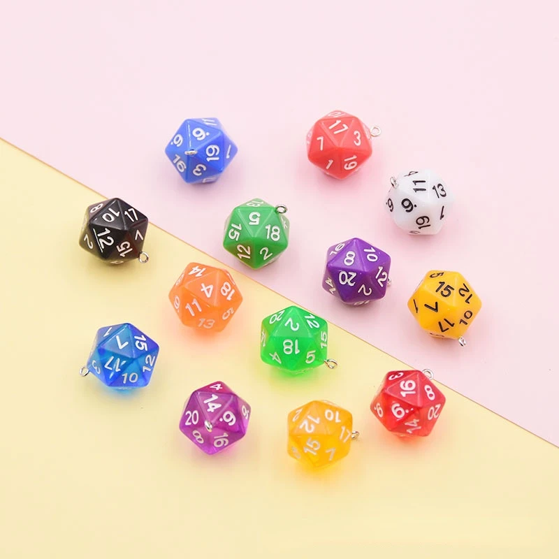 Dados geométricos acrílicos para de joyas, dijes de resina para llavero, accesorios, manualidades, bricolaje, 10 piezas|Amuletos| - AliExpress