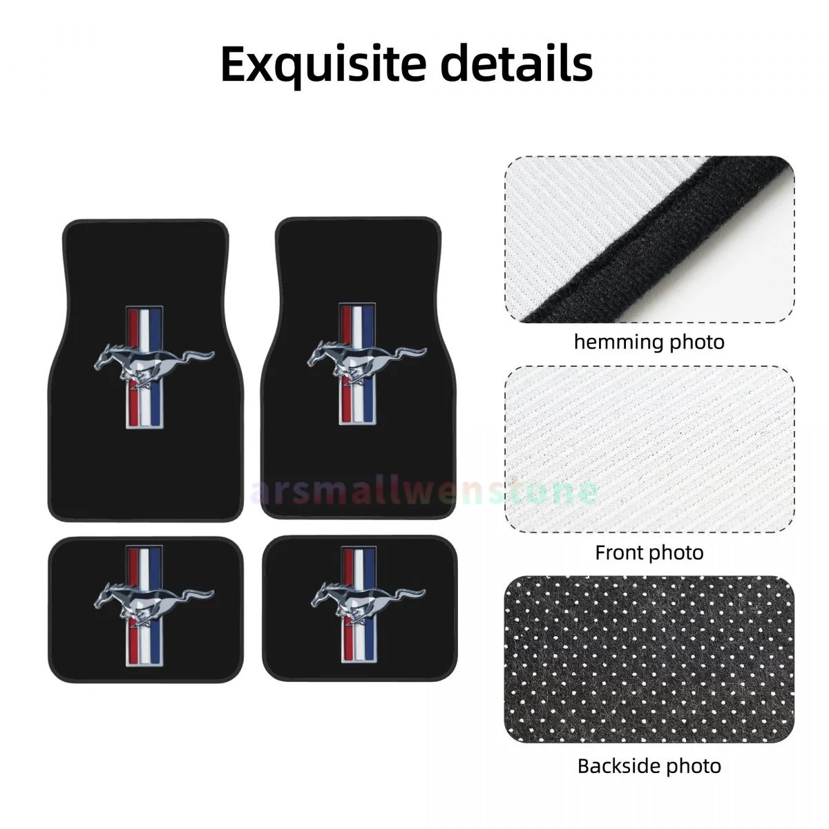 Ford Mustang 4PCS Crystal Velvet Women's Car Floor Mat Anti Fouling Car Floor Mat Interior Accessories car floor mats floor mats