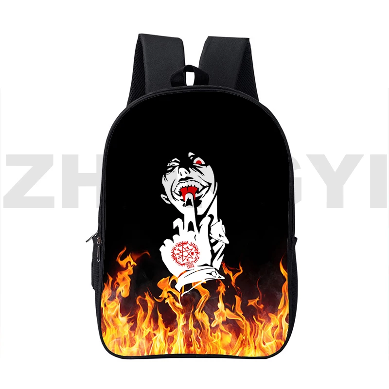 

16 Inch Large Hellsing Manga Alucard Eyes 3D Backpacks Fashion Canvas School Backpack for College Students Business Laptop Bag
