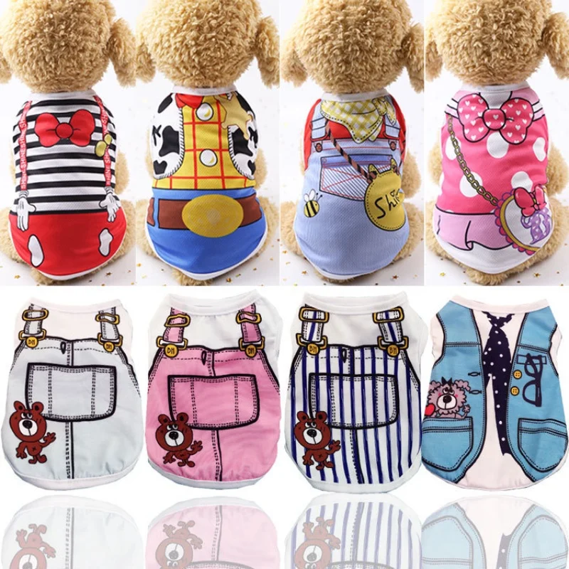 Dog Clothes Puppy Dogs Soft Vests Cartoon Summer Shirt for Small Pets