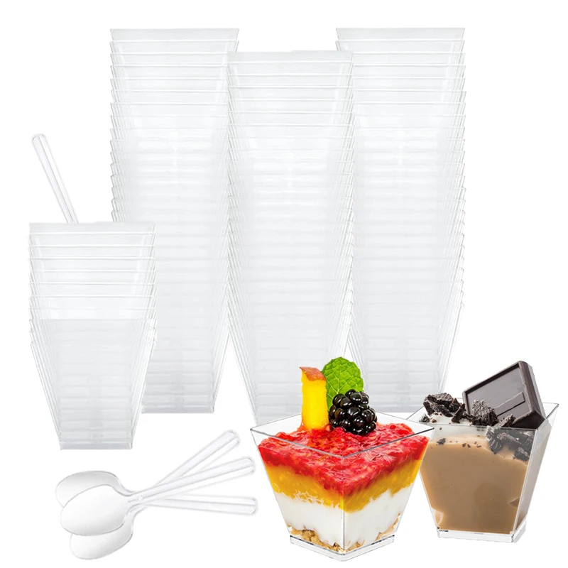 Transparent Dessert Cups 100Pack For Kitchen Mousse Jelly Shooter Pudding Fruit Ice Cream dessert cups