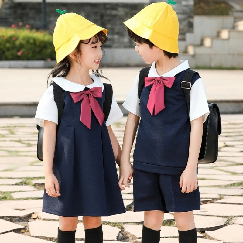 

Kindergarten uniforms, summer class children's choir performance uniforms, navy skirt for school uniforms, primary school