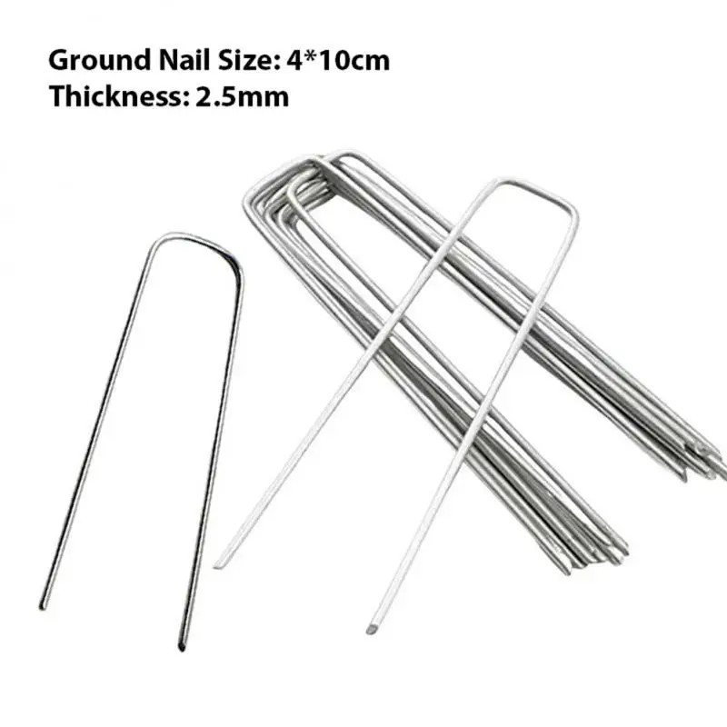 

Металлические наземные U-образные колышки для палатки, крючки для кемпинга из брезента длиной 10/15/20 см для фиксации травяной ткани, покраски, фиксированной лужайки