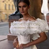 Eightree White A-Line Wedding Dresses Women Off The Shoulder Flower Bridal Dress Princess Wedding Ball Prom Gowns Custom Size 2