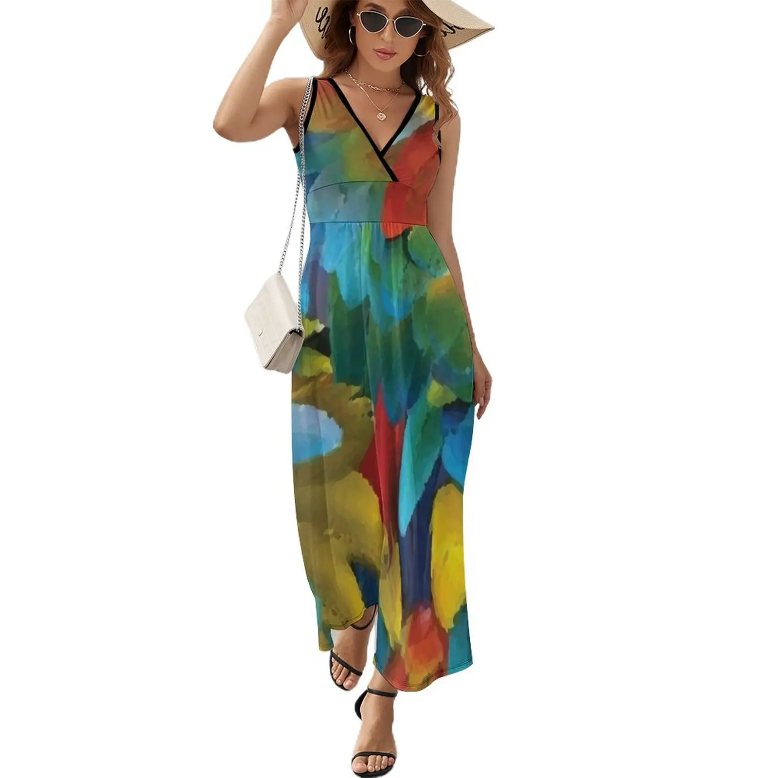 

Parrot Pattern Sleeveless Dress dress for woman women's summer jumpsuit