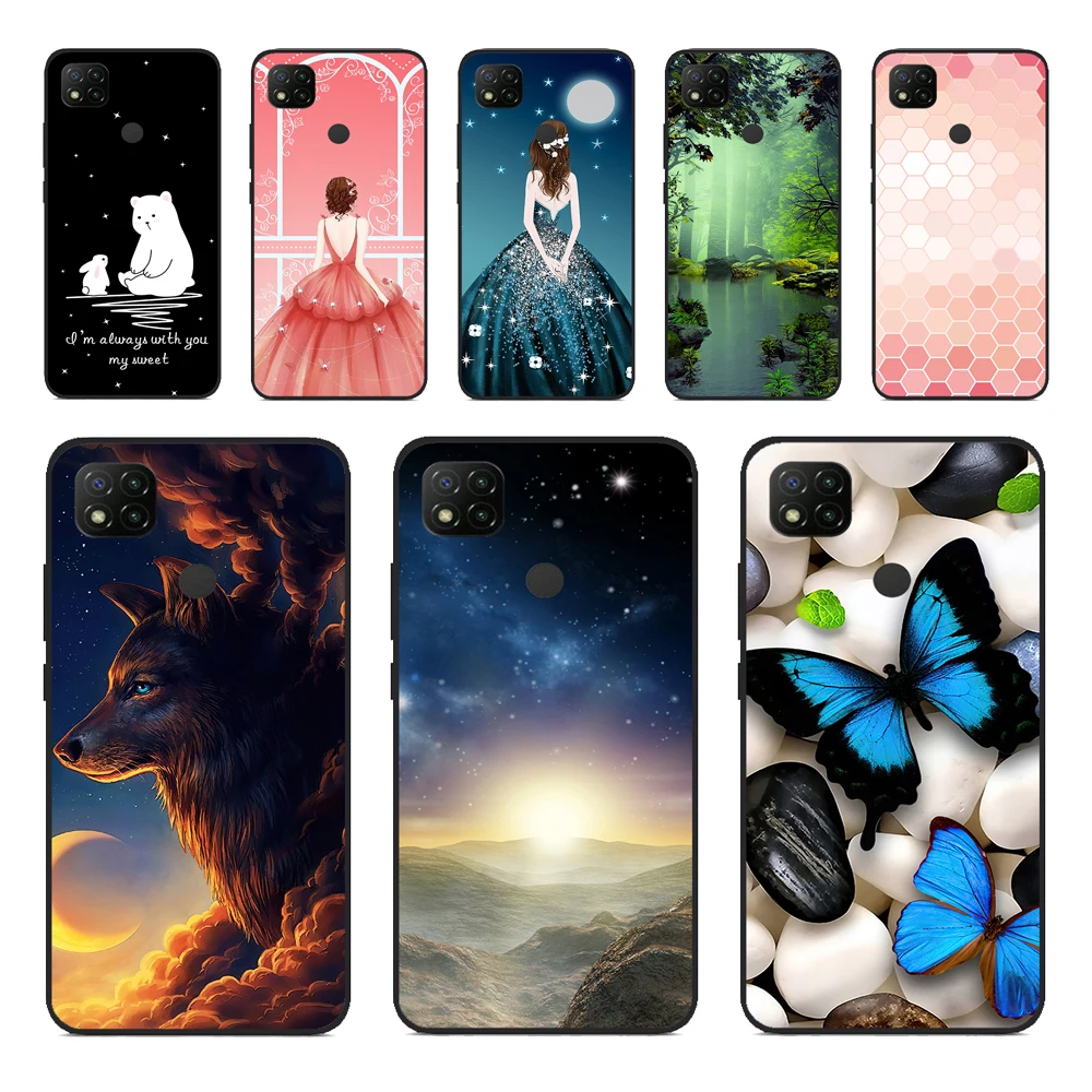 For Redmi 9C Nfc Case For Xiaomi Redmi 9C 9 C Nfc Soft Silicone Back Cover Case  Redmi 9C Nfc 2020 Cute Cat Phone Back Cover
