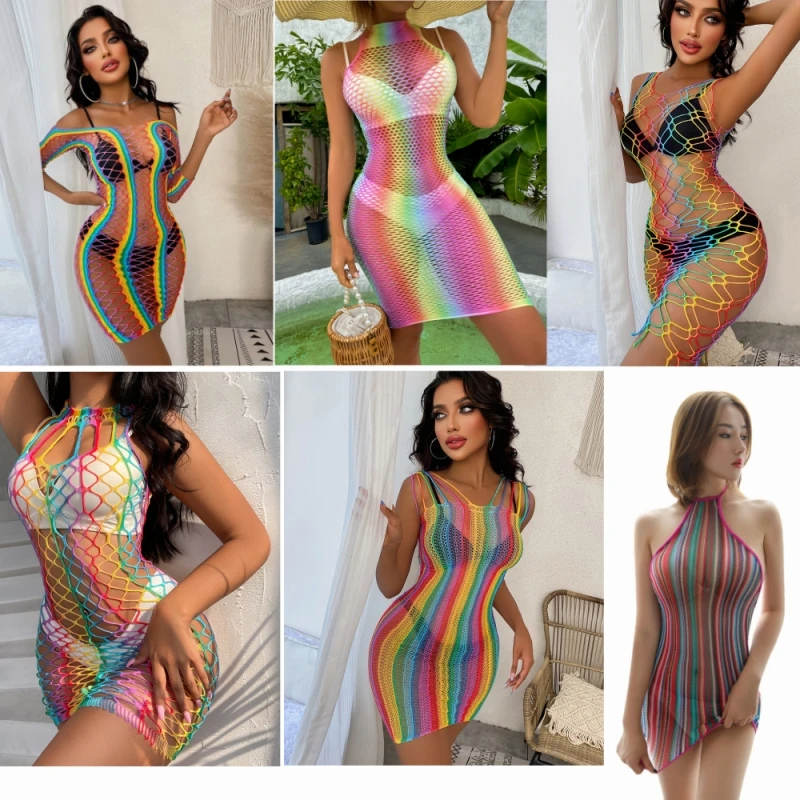 

Sexy Lingerie Sexy Bodycon Dress Fishnet Clubwear Perspective Christmas Valentine's Day Women's Lingerie Beach Shirt Dresses