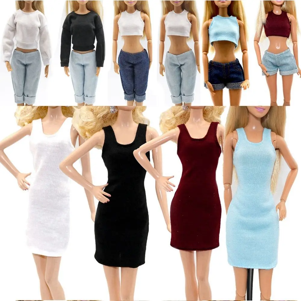 30cm Puppe Kleidung Mode Kleid Sweatshirt Mäntel Tops Hosen Weste Alltags kleidung für 11,8 Puppe Spielzeug Mädchen Kinder Geschenke – Detail 1