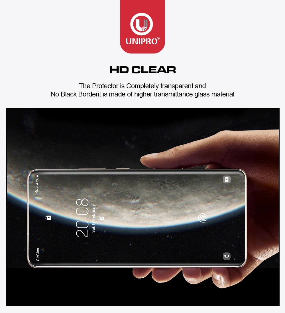 UNIPRO UV Full Glue Edge-to-Edge Anti-Fingerprint Glass Screen Protector
