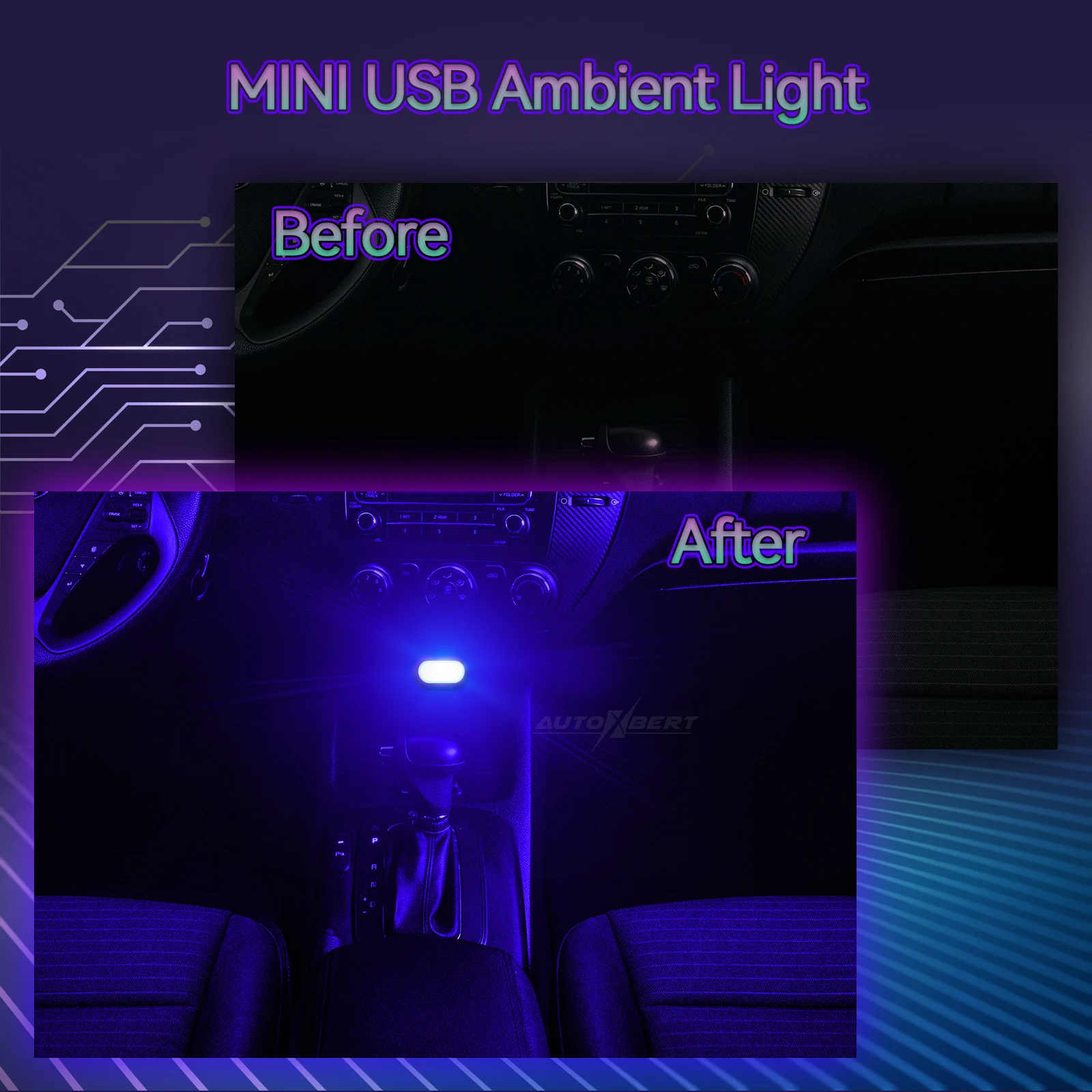 Mini USB Light LED Night Atmosphere Light Car Ambient Neon Interior Home Decoration Auto Car Desktop Wall Universal
