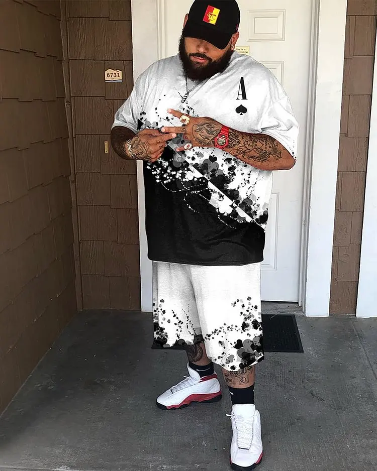 

Men's Big Size Short Sleeve Shorts Sets Stay Cool Chic in Our Summer Collection Plus Size Short Sleeve Shorts Sets for Men