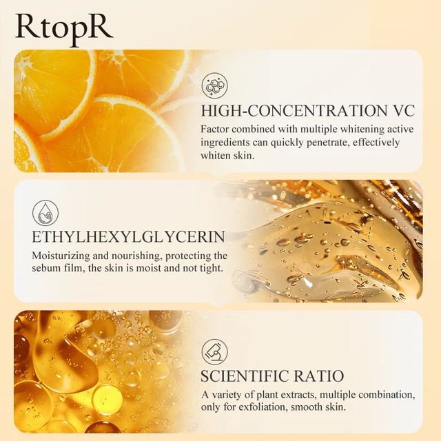 Rtopr Viamin C Fehérítő Szérum Javítás Bőr Fényes Színe Hidratálás Csökkentse A Melanin Tisztességes Ráncátviteli Bőrápolást - Image 5