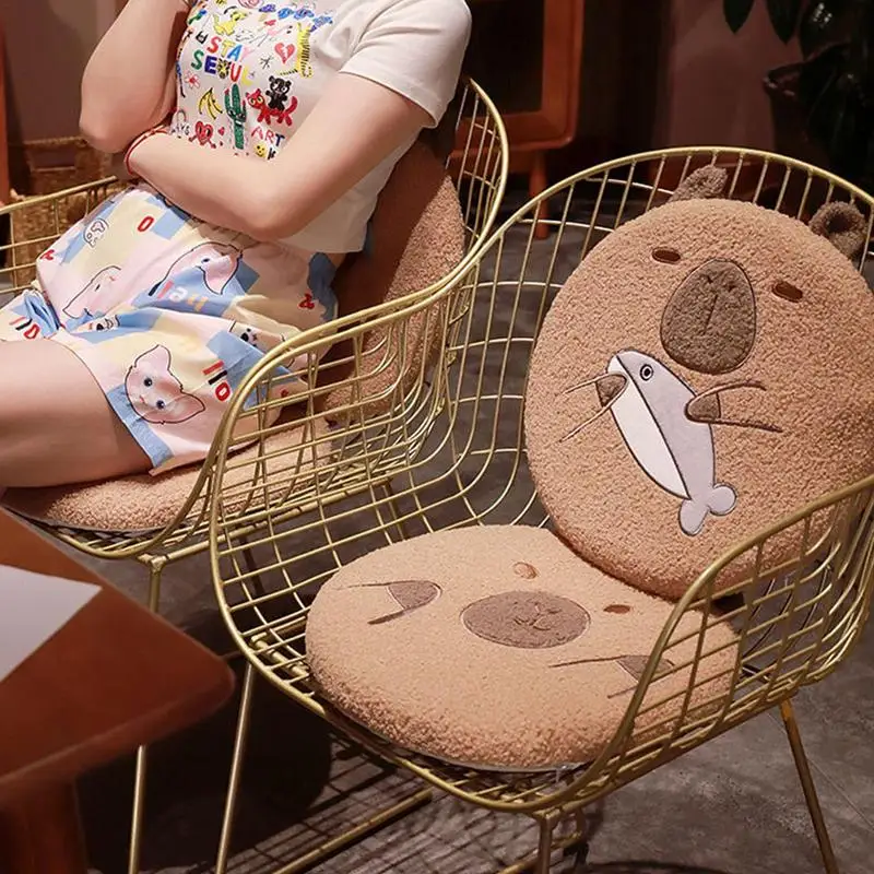 

Cartoon shaped Capybara Chair Cushion soft comfortable Plush Pillow with Removable Cover Furniture Accessories for Living Room