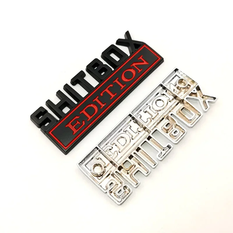 3D Zinc Alloy Emblem SHITBOX EDITION Badge Car Tail Side Sticker Accessories For Jeep Dodge Chrysler and Trucks