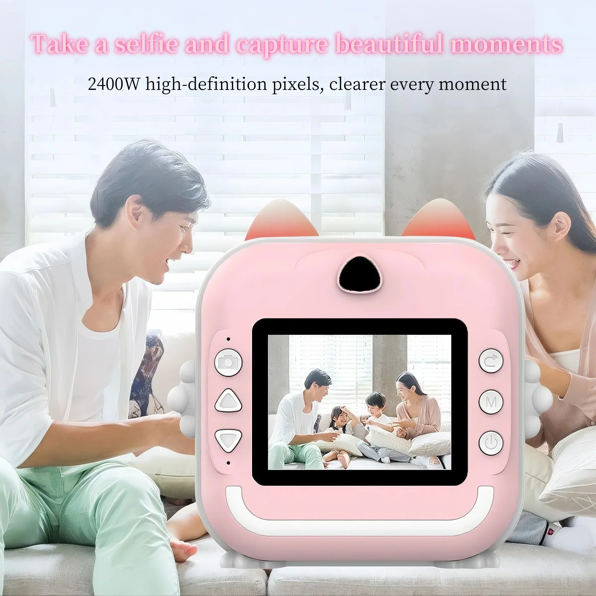 Fotocamera per bambini Stampa istantanea Mini videocamera digitale per bambini Schermo HD APP Connettiti giocattoli per fotocamera digitale per bambini come regalo - immagine 6