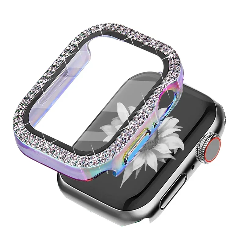 Sparkling Diamond Apple Watch Case with Tempered Glass & Bling Bumper Screen Protector