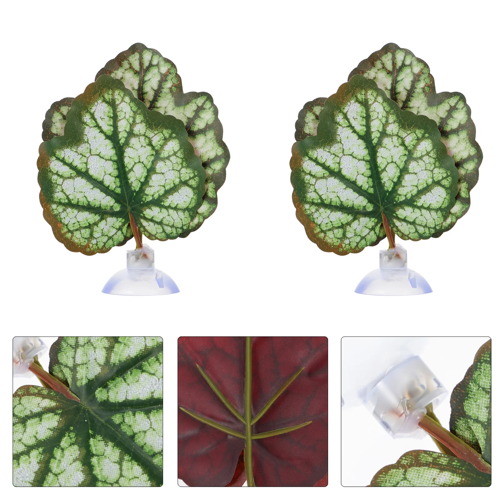 

2 Pcs Fish Tank Landscaping Leaves Artificial Air Plants Aquarium Leaf Bed Hammock