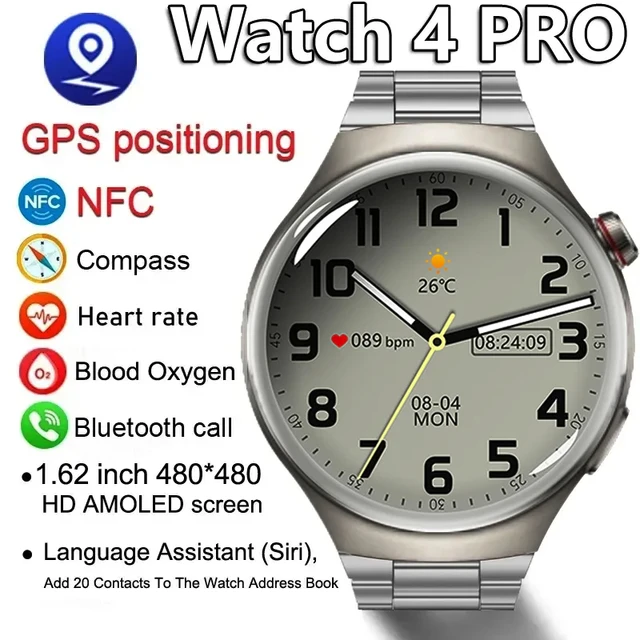 2023 GPS Smart Watch Men For Huawei GT4 PRO 1.53 Inch Big Screen Heart Rate  BT Call NFC IP68 Waterproof Blood Sugar Smartwatch - AliExpress