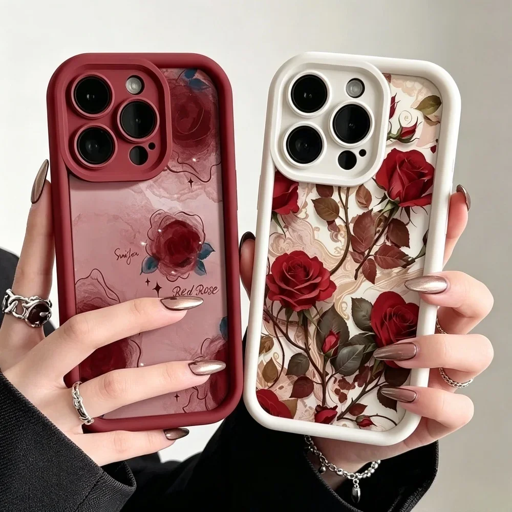 Elegant Floral Shockproof Phone Case - Soft and Fashionable Design