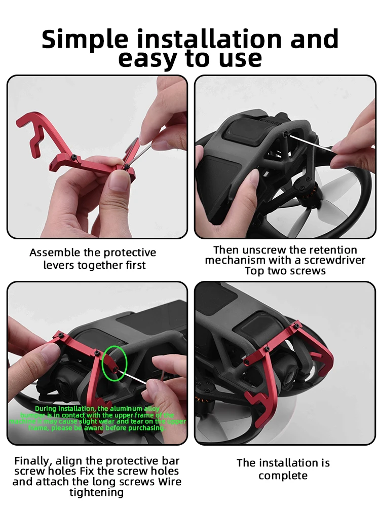 Avata Goggles 2 Eye Mask, installation is screw holes Fix the screw holes complete and attach the long screws Wire tightening