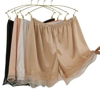 1PC Pantaloncini da notte in seta da donna Pigiama liscio come la seta Pantaloni di sicurezza traspiranti Indumenti da notte femminili estivi Comodo intimo per la casa in pizzo 1