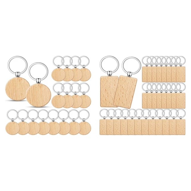 50 Pieces Blank Wooden Key Tag Key Engraving Blanks Unfinished Wood Keychain  Key Ring Key Tags For DIY Crafts - AliExpress