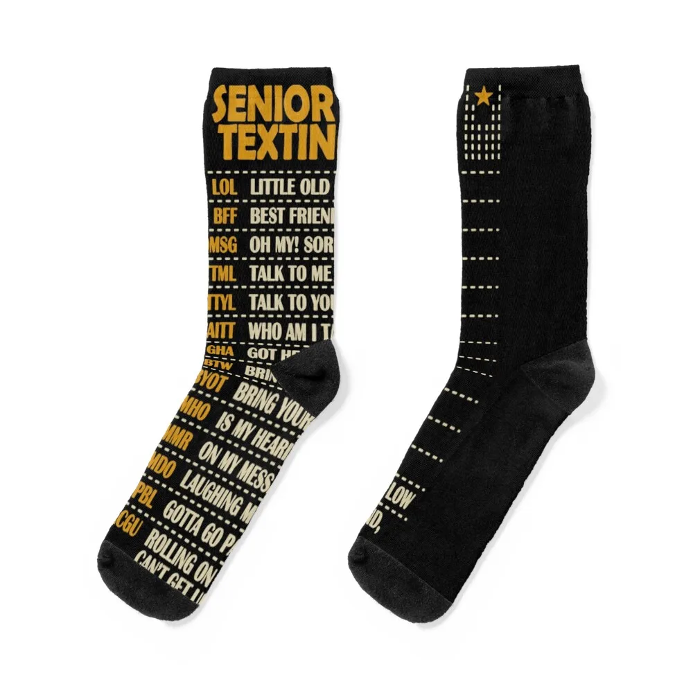 

Senior Citizen Texting Code Cool Funny Old People Saying Socks designer retro Socks Ladies Men's