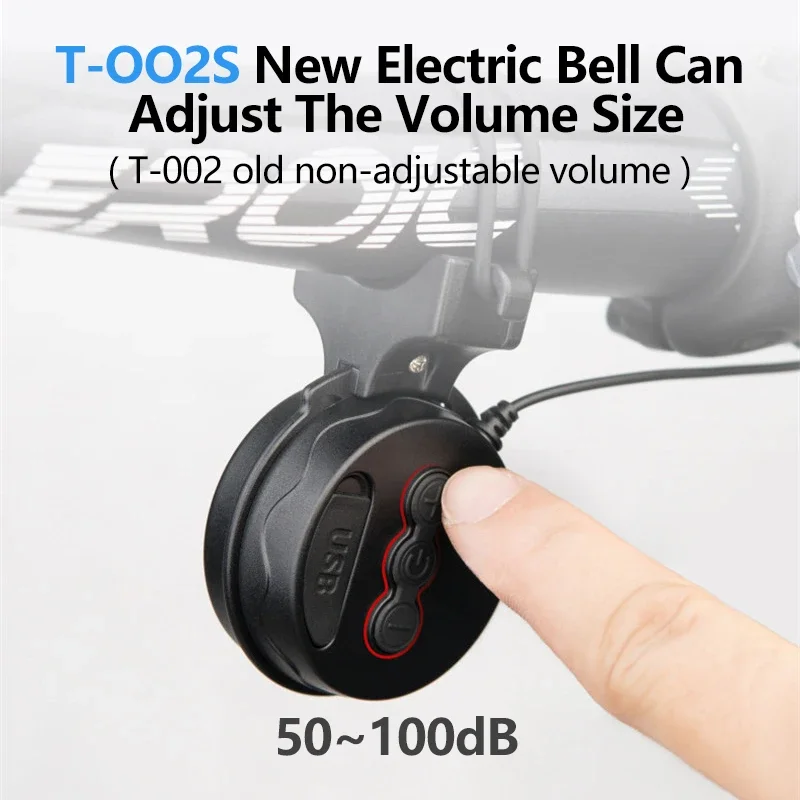 Bicycle Bell TWOOC T-002S MTB Road Bike Electronic Bell Ring USB Charge Cycling Audio Bicycle Handlebar Horn Safety Warning Alarm Trumpet