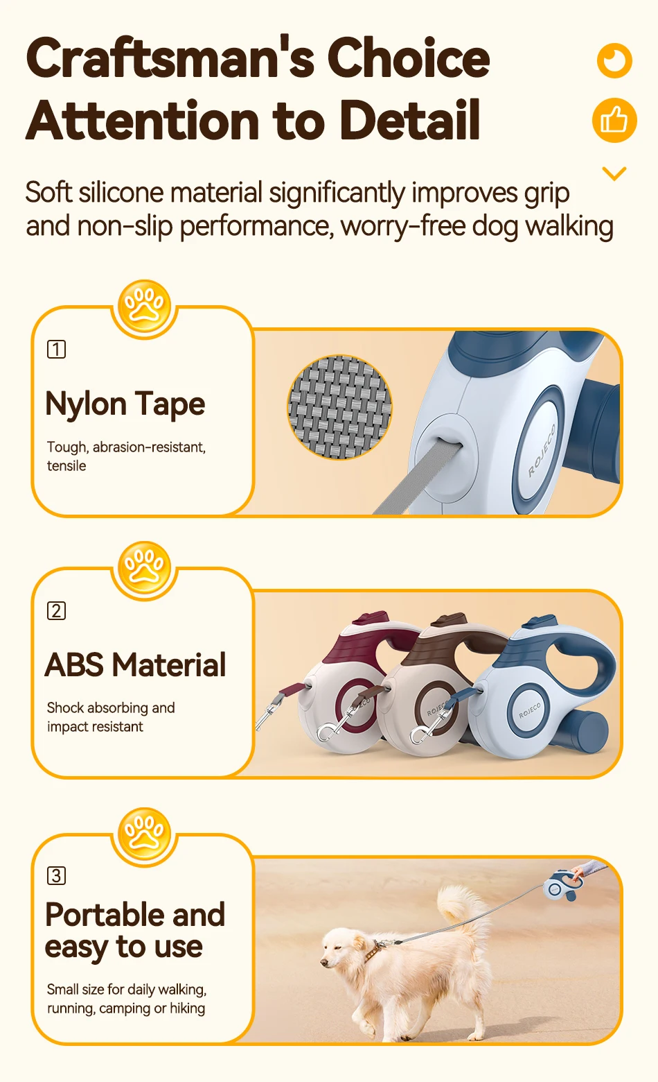 Laisse chien rétractable automatique Rojeco 5M – Confort et sécurité 10 Sabe08712faeb499ba9edb9eb32b6c75ak Laisse chien rétractable automatique Rojeco 5M – Confort et sécurité