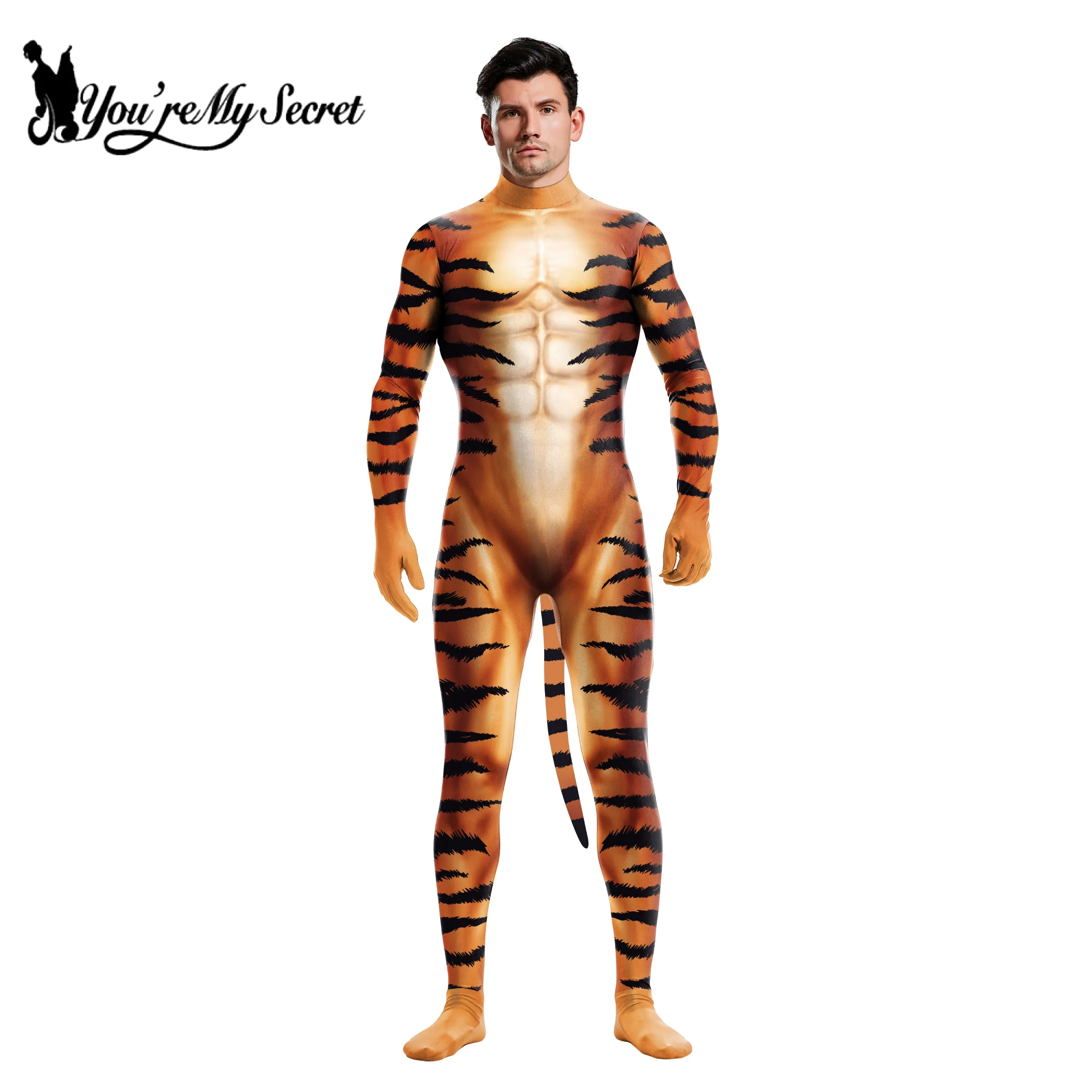 Halloween Adults Unisex Animal Leopard Fox 3D Printed Cosplay Costume Outfit Carnival Festival Bodysuits Crotch Zipper Catsuit